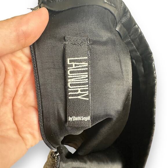 Vintage style wool blend gray and black Laundry pencil skirt size 6 made in USA - Picture 6 of 14